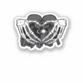 Sticker Sunand~1 - Squelette Mains Coeurs (Recto)