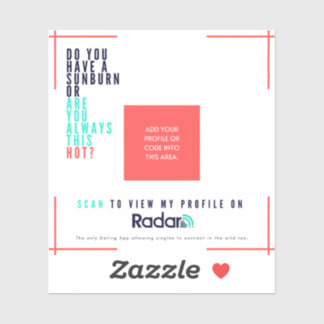 Sticker "Sunburn" - Cartes QR Vinyl