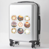Sticker Sunburst and Floral Pattern Litha (Sur valise)