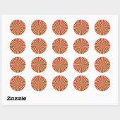 Sticker Sunburst Retro : Conception Vintage du mil (Feuille)