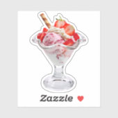 Sticker Sundae aux fraises (Feuille)