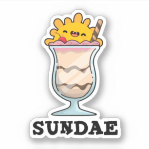 Sticker Sundae Funny Sunday Glace Cream Pun