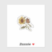 Sticker Sunflower Butterfly Sticker, Grounded Roots Decal (Feuille)