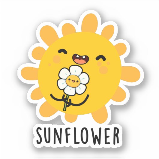 Sticker Sunflower Drôle Soleil Et Fleur Pun (Devant)