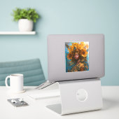 Sticker Sunflower Goddess Art Imaginaire (Ordinateur portable sur le bureau)