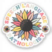 Sticker Sunflower SLP Discours Langue Pathologiste Cadeau (Recto)