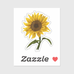 Sticker Sunflower Sunshine Floral Aquarelle Fleur
