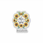 Sticker Sunflowers Bees Bee You mignon Inspirational tenda (Devant)