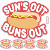 Sticker Sun's out Buns Out Hotdog (Devant)