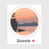 Sticker Sunset Mountain Surplombant le lac (Feuille)