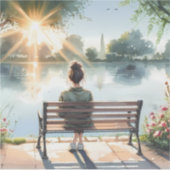 Sticker Sunset Reflections Lake Scene (Devant)