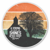 Sticker Sunset Rétro Une Âme Forte (Devant)