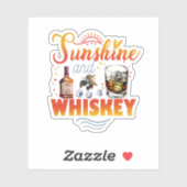 Sticker Sunshine And Whiskey Funny Beach Vacances Été (Feuille)