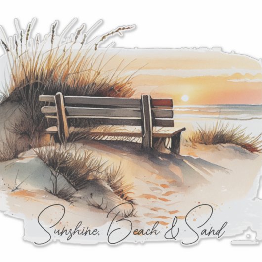 Sticker Sunshine Beach Ocean Sunset (Devant)