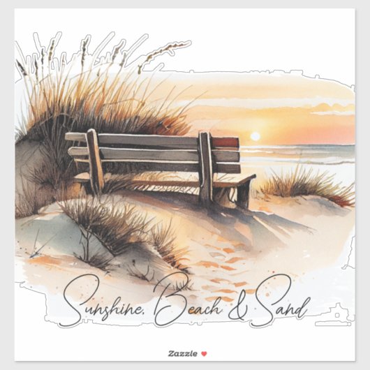 Sticker Sunshine Beach Ocean Sunset (Feuille)