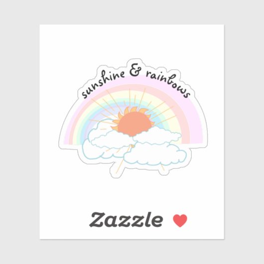 Sticker Sunshine Clouds Rainbows (Feuille)