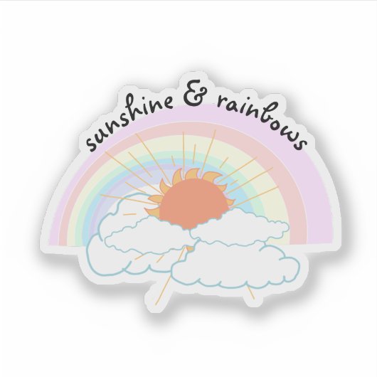 Sticker Sunshine Clouds Rainbows (Devant)