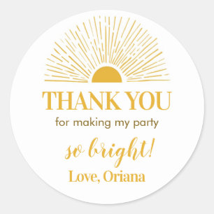 Sticker Sunshine Étiquettes Baby shower d'annivers
