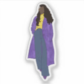 Sticker Sunshine Glory - Art numérique noir fait main (Devant)