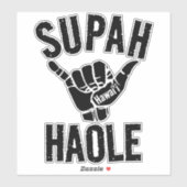STICKER SUPAH HAOLE SHAKA HAWAII (Feuille)