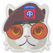 Sticker "Super Cool Parachutiste Chat" (Devant)