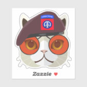 Sticker "Super Cool Parachutiste Chat" (Feuille)