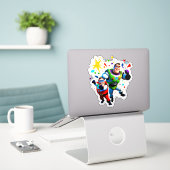 Sticker Super Fête d'Anniversaire ! (Ordinateur portable sur le bureau)
