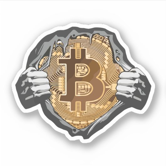 Sticker Super héros Bitcoin (Devant)