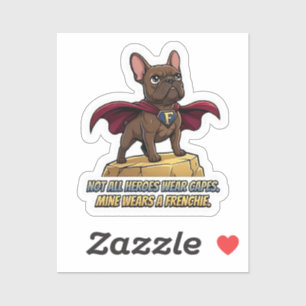Sticker Super-héros Bouledogue Français Mignon Design de H