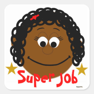 Sticker Super Job Fille Ethnique Coiffeuse