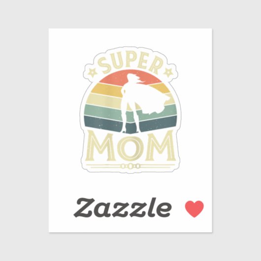 Sticker Super Maman Super Enseignant Super Fatigué Funny (Feuille)