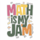 Sticker Super Math est ma confiture Premier jour de retour (Devant)