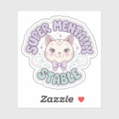 Sticker Super Mental Stable Ironique Chat Vinyl (Feuille)