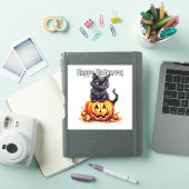 Sticker Super mignon Chat Kitty noir | Bonne Halloween (Couverture iPad)