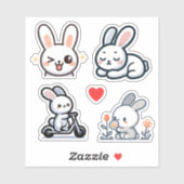 Sticker Super mignon lapin (Feuille)