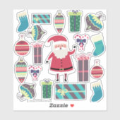 Sticker Super mignon Père Noël mixte Noël Set One (Feuille)