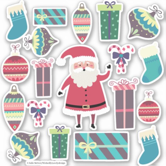Sticker Super mignon Père Noël mixte Noël Set One (Devant)