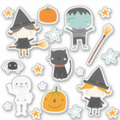 Sticker Super mignon sorcières, Frankenstein et amis (Devant)