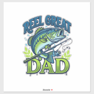Sticker Super Papa Pêche à la Bass Conception Vectorielle