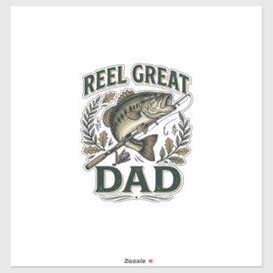 Sticker Super Papa Pêche Vintage Fête des Pères