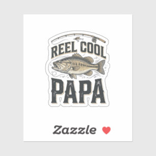 Sticker Super Papa Rétro Design Vectoriel de Pêche_1