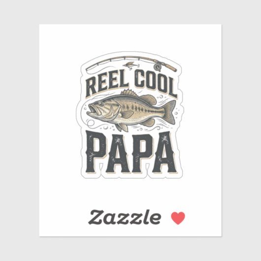 Sticker Super Papa Rétro Design Vectoriel de Pêche_1 (Feuille)