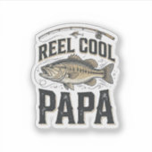 Sticker Super Papa Rétro Design Vectoriel de Pêche_1 (Devant)