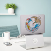 Sticker Super Powers™ Volant En Cercle (Ordinateur portable sur le bureau)