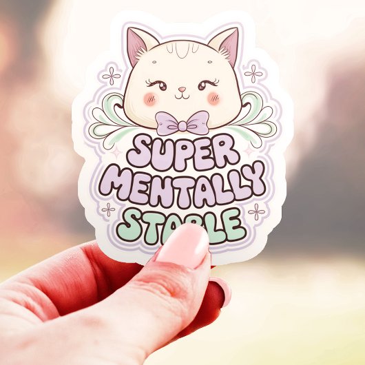 Sticker Super Stable Mmental Adorable Chat Vinyl