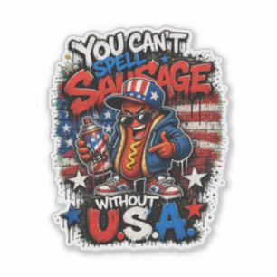 Sticker Superbe Tee-shirt Streetwear Hot Dog USA Graffiti
