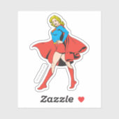 Sticker Supergirl frappe un poteau (Feuille)