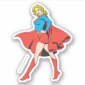 Sticker Supergirl frappe un poteau (Devant)