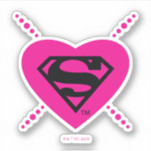 Sticker Supergirl Hearts Diagonal Pattern (Devant)