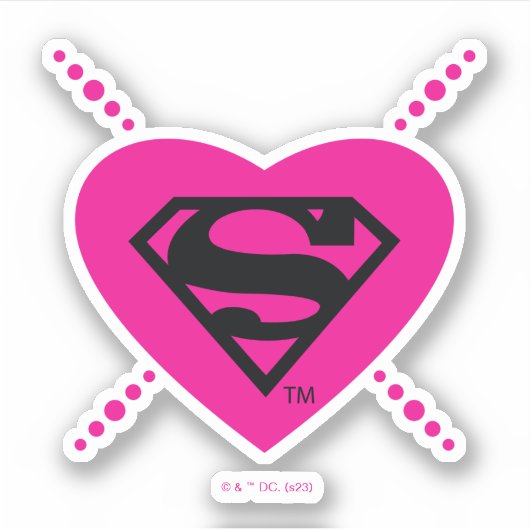 Sticker Supergirl Hearts Diagonal Pattern (Devant)